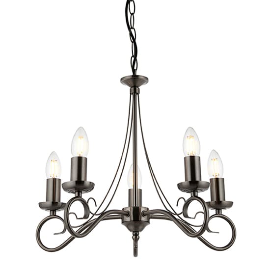 Trafford 5 Lights Ceiling Pendant Light In Antique Silver_3