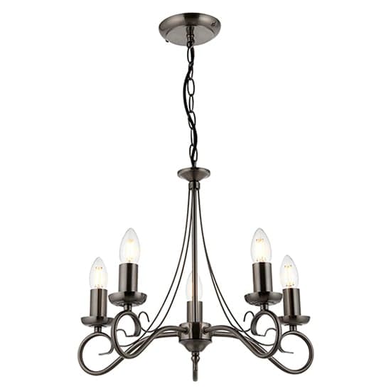Trafford 5 Lights Ceiling Pendant Light In Antique Silver_1