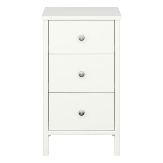 Trams Wooden Bedside Cabinet With 3 Drawers In Off White_2