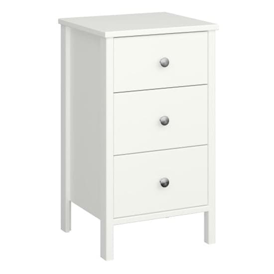 Trams Wooden Bedside Cabinet With 3 Drawers In Off White_1
