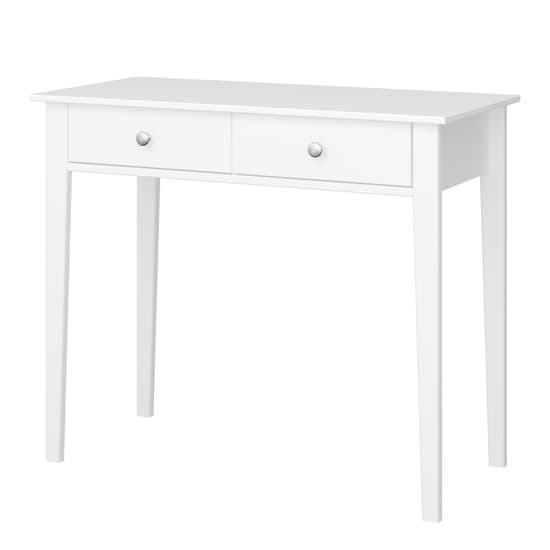 Trams Wooden Laptop Desk With 2 Drawers In Off White_3