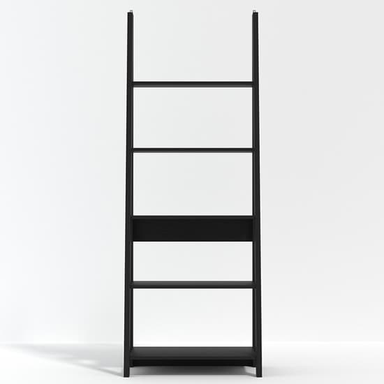 Travis Wooden Ladder Bookcase With 4 Shelves In Black_3