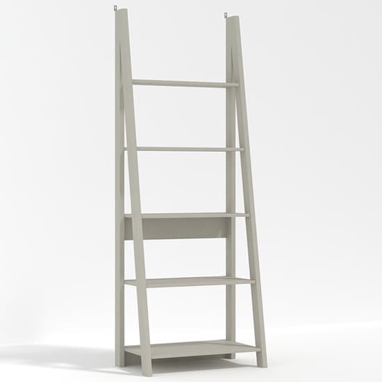 Travis Wooden Ladder Bookcase With 4 Shelves In Grey_2