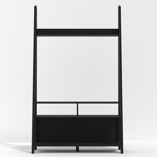 Travis Wooden Ladder TV Stand With 3 Shelves In Black_3