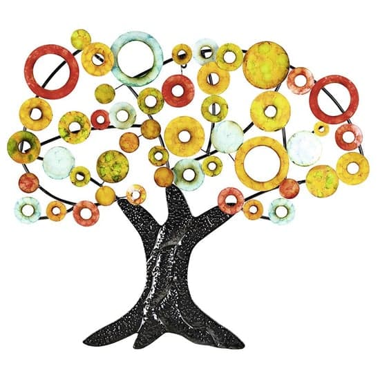 Tree Of Life Metal Wall Art In Multicolor And Black_2