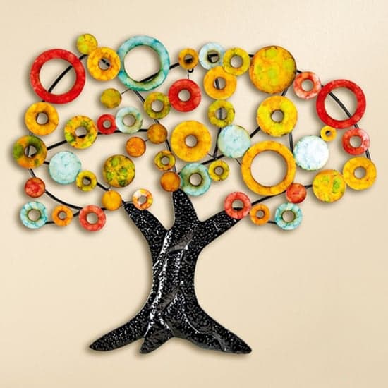 Tree Of Life Metal Wall Art In Multicolor And Black_1
