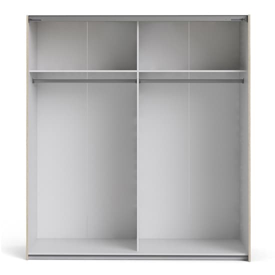 Trek Mirrored Sliding Doors Wardrobe In Oak With 2 Shelves_4