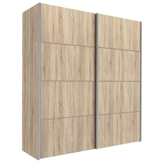 Trek Wooden Sliding Doors Wardrobe In Oak With 2 Shelves_1