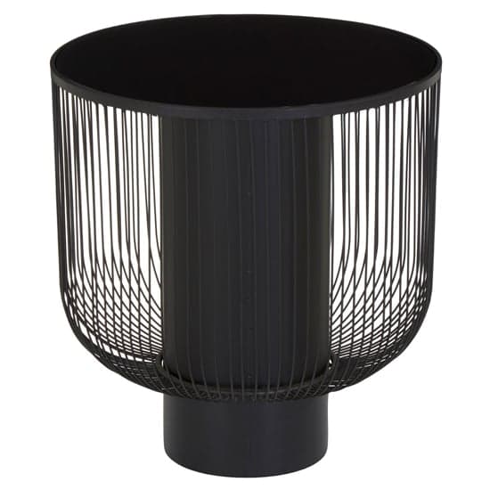 Ruchbah Round Black Glass Top End Table With Metal Base_2