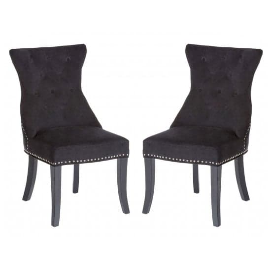 Trento Upholstered Black Velvet Dining Chairs In A Pair_1