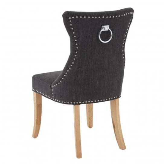 Trento Upholstered Dark Grey Fabric Dining Chairs In A Pair_3