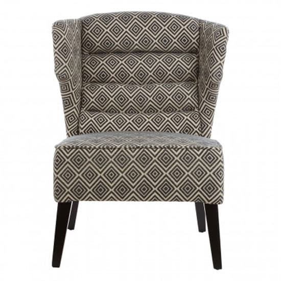 Trento Wing Back Fabric Accent Chair In Black And White_2
