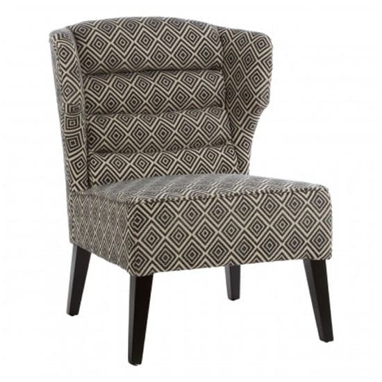 Trento Wing Back Fabric Accent Chair In Black And White_1