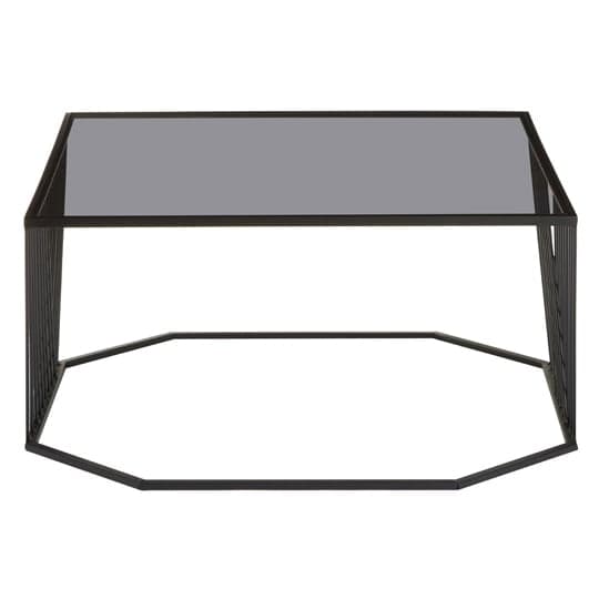 Ruchbah Grey Glass Top Coffee Table With Black Metal Frame_2