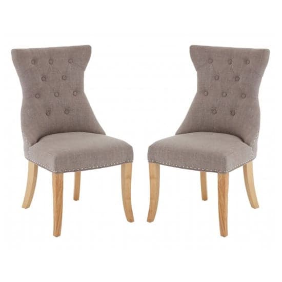 Trento Upholstered Mink Fabric Dining Chairs In A Pair_1