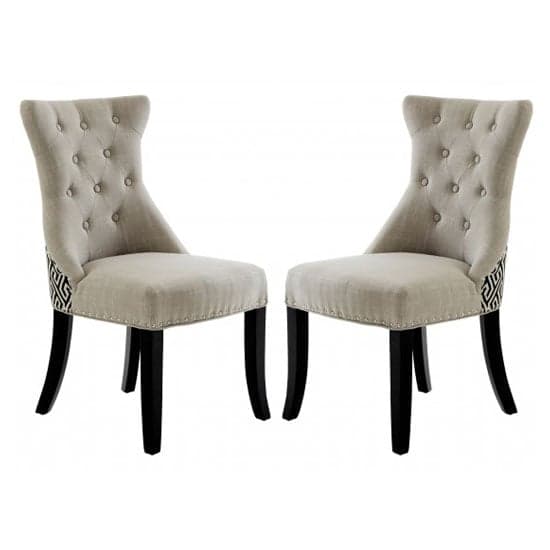 Trento Upholstered Grey Fabric Dining Chairs In A Pair_1