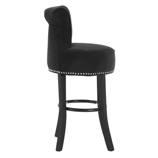 Trento Round Upholstered Black Fabric Bar Chairs In A Pair_4