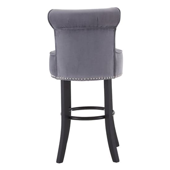 Trento Round Upholstered Grey Fabric Bar Chairs In A Pair_4