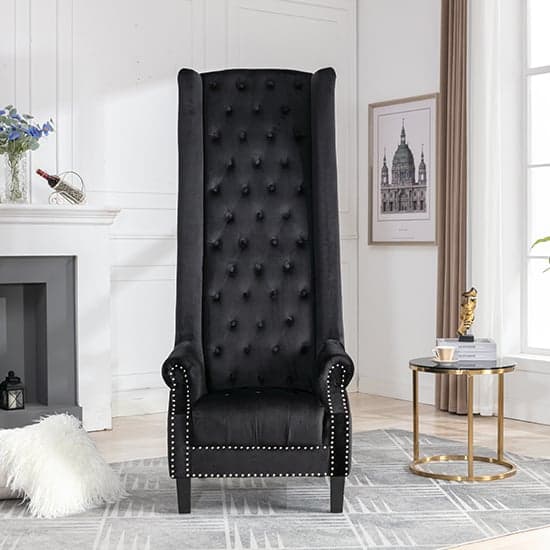 Trento Tall Upholstered Velvet Porter Chair In Black_5