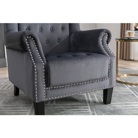 Trento Tall Upholstered Velvet Porter Chair In Grey_13