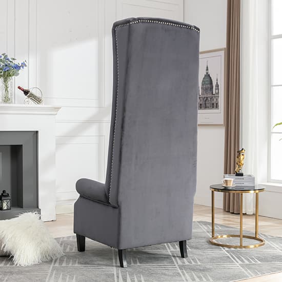 Trento Tall Upholstered Velvet Porter Chair In Grey_4