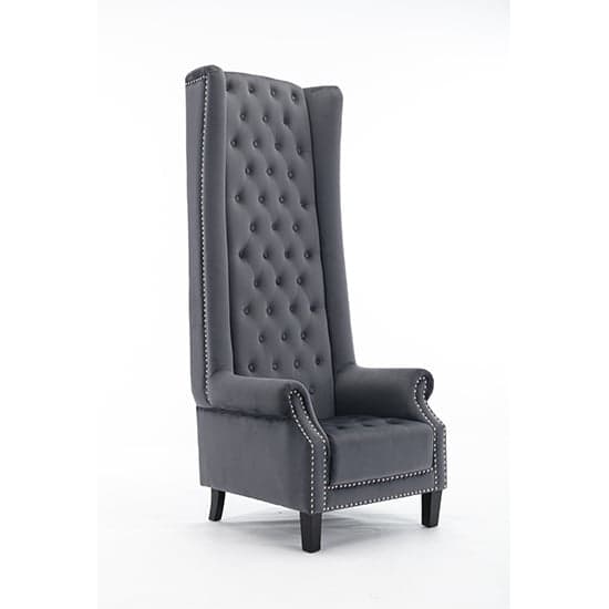 Trento Tall Upholstered Velvet Porter Chair In Grey_8