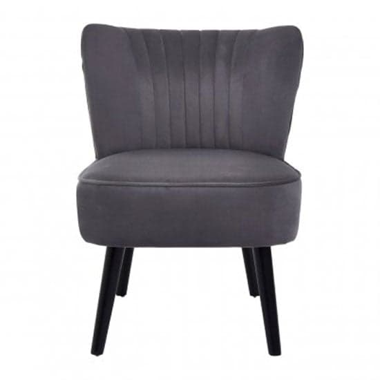 Trento Upholstered Velvet Accent Chair In Grey_2
