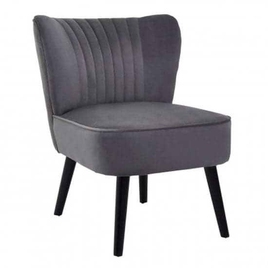 Trento Upholstered Velvet Accent Chair In Grey_1