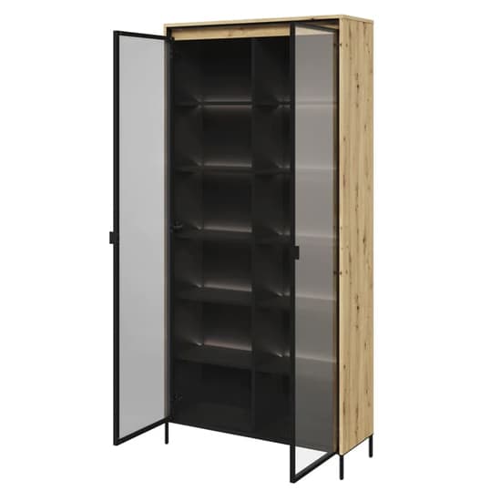 Trier Display 2 Glass Doors In Artisan Oak With LED Furniture