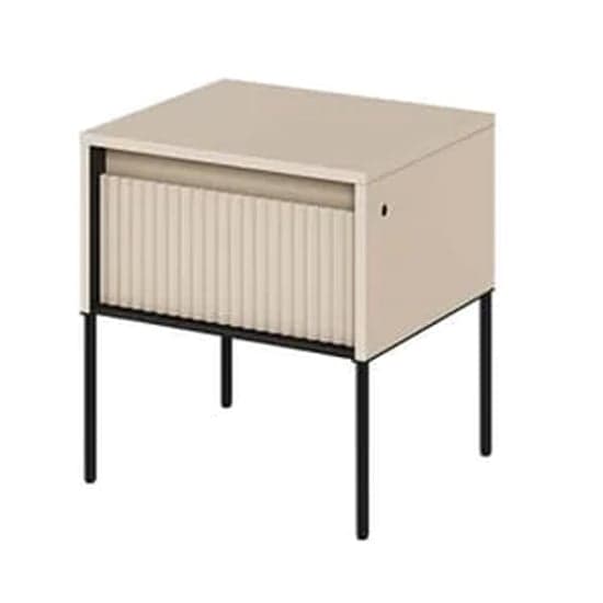 Trier Wooden Bedside Cabinet With 1 Drawer In Beige_2