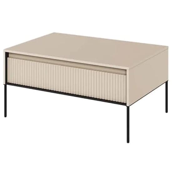 Trier Wooden Coffee Table With 1 Drawer In Beige_2
