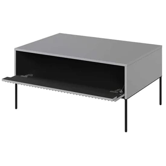 Trier Wooden Coffee Table With 1 Drawer In Matt Grey_2