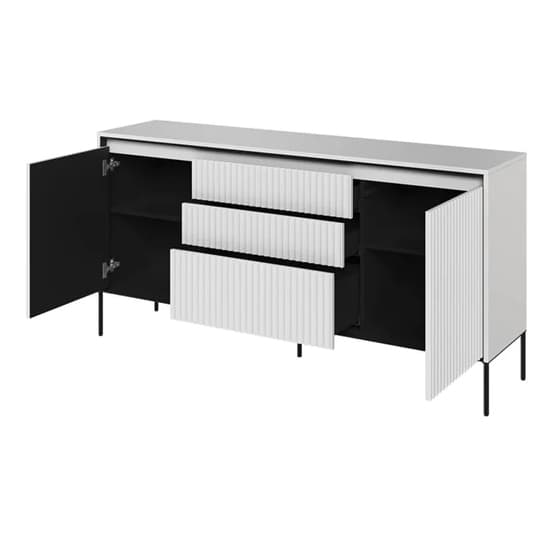 Trier Wooden Sideboard With 2 Doors 3 Drawers In Matt White_2