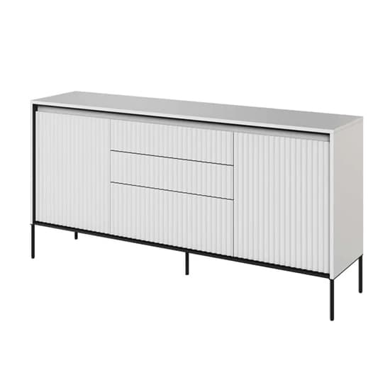 Trier Wooden Sideboard With 2 Doors 3 Drawers In Matt White_1