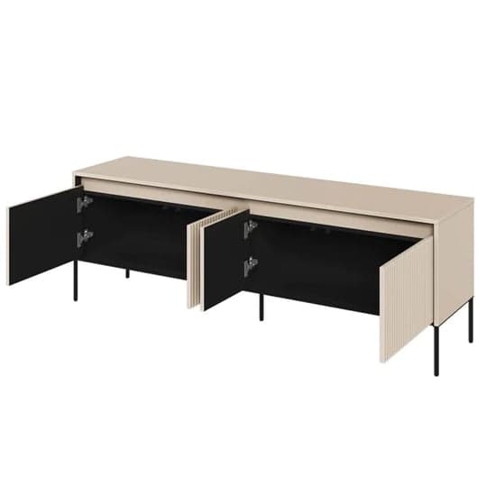 Trier Wooden TV Stand Small With 4 Doors In Beige_3