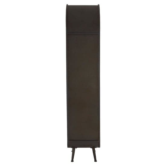 Trigona Natural Wooden Bar Cabinet With Black Metal Frame_5