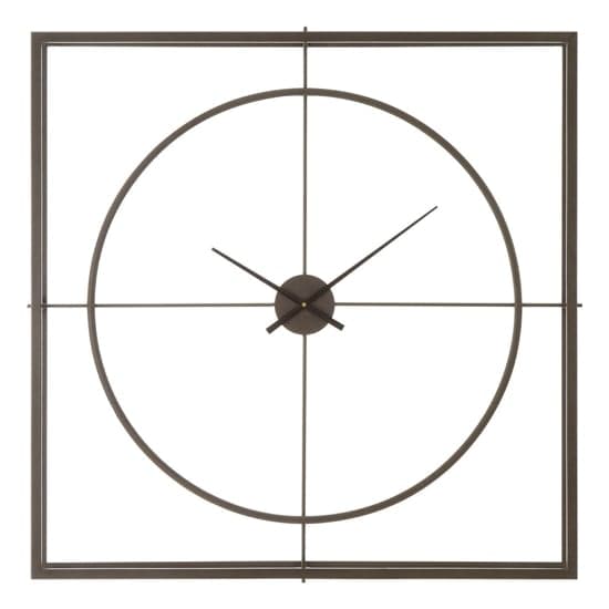 Trigona Square Metal Wall Clock In Rustic Copper Frame_2