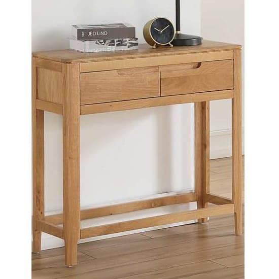 Trimble Large Console Table In Oak With 2 Drawers_1