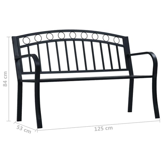 Trisha Steel Garden Seating Bench In Black_5