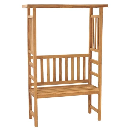 Trisha Wooden Garden Seating Bench With Pergola In Natural_1