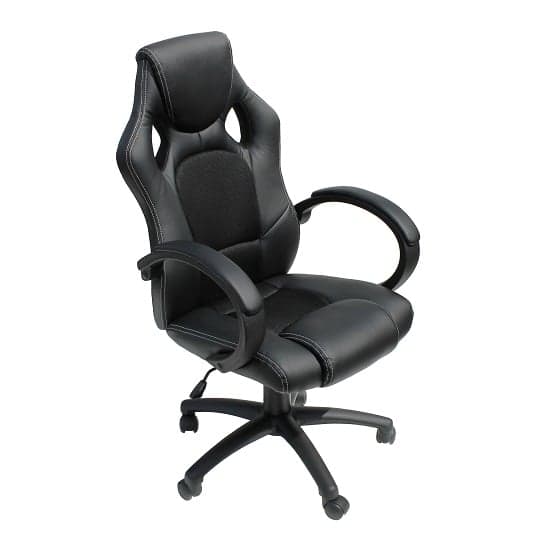 Dayton Faux Leather And Fabric Gaming Chair In Black_1