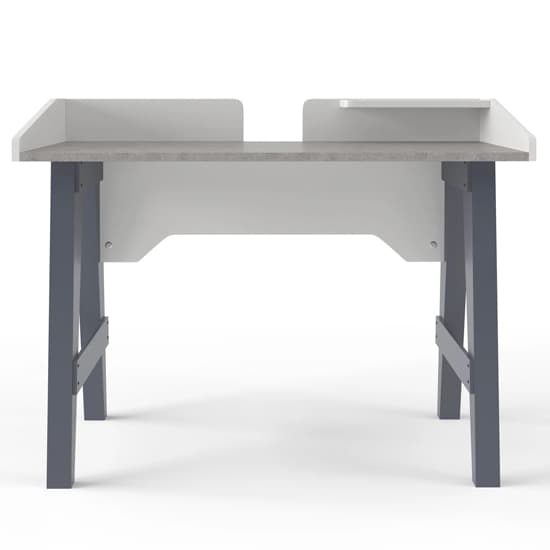 Trouton Faux Marble Top Laptop Desk With Wooden Legs In Grey_3