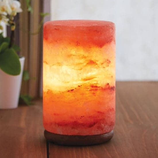 Trox Cylinder Design Salt Table Lamp In Orange_1