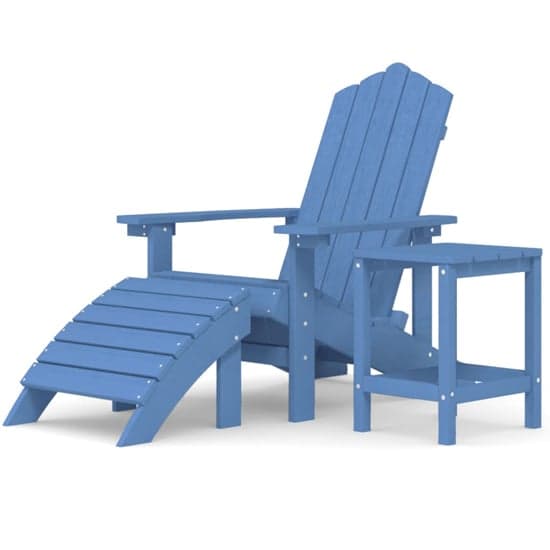 Troy Garden HDPE Armchair With Footstool And Table In Aqua Blue_2