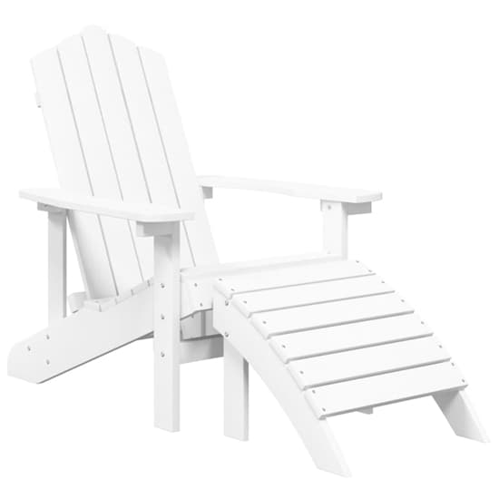 Troy Garden HDPE Armchair With Footstool And Table In White_3