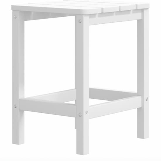 Troy Garden HDPE Armchair With Footstool And Table In White_6