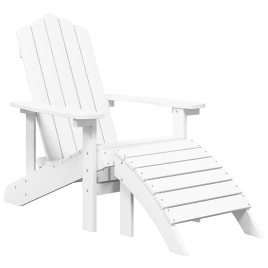 Troy Garden HDPE Armchair With Footstool In White_2