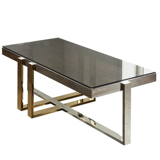 Troy Grey Glass Coffee Table With Gold And Silver Metal Frame_2