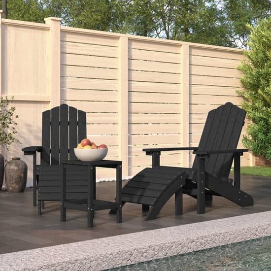 Troy HDPE Armchairs With Footstool And Table In Anthracite_1
