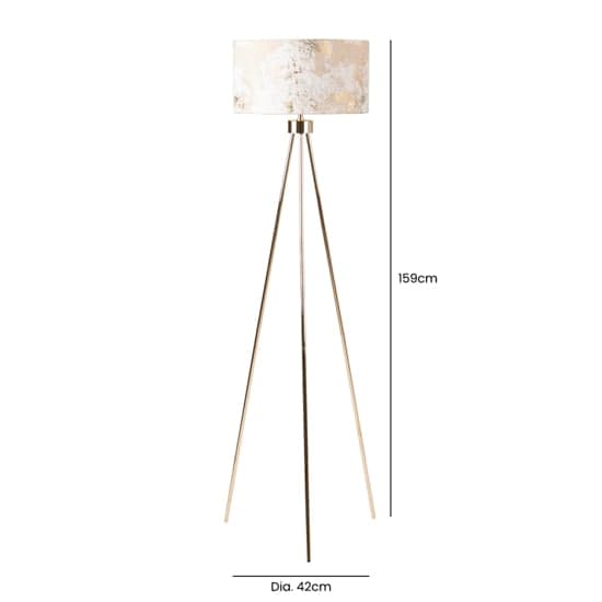 Troy Ivory Linen Shade Gold Inside Floor Lamp With Gold Tripod_2